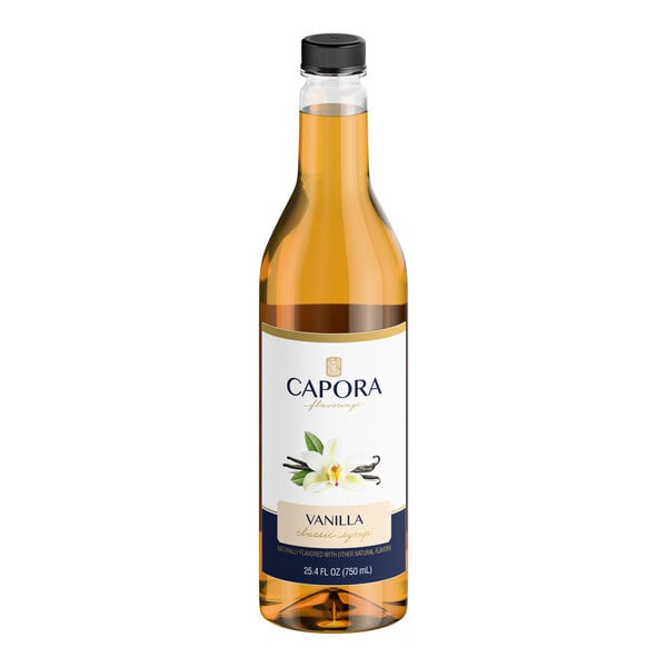 Capora Vanilla Flavoring Syrup 750 mL - 6/Case