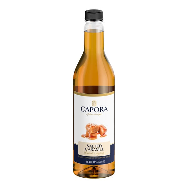 Capora Salted Caramel Flavoring Syrup 750 mL - 6/Case