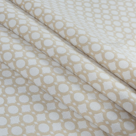 Marzipan and White Geometric Stretch Cotton Jacquard