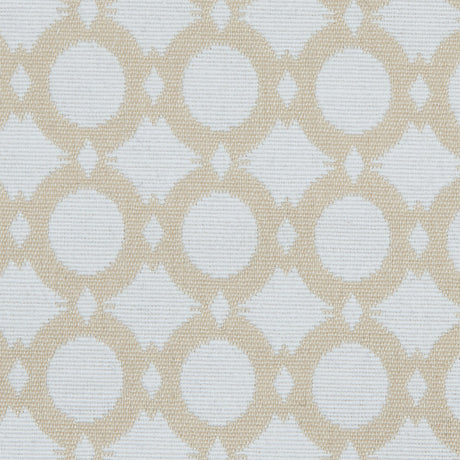 Marzipan and White Geometric Stretch Cotton Jacquard