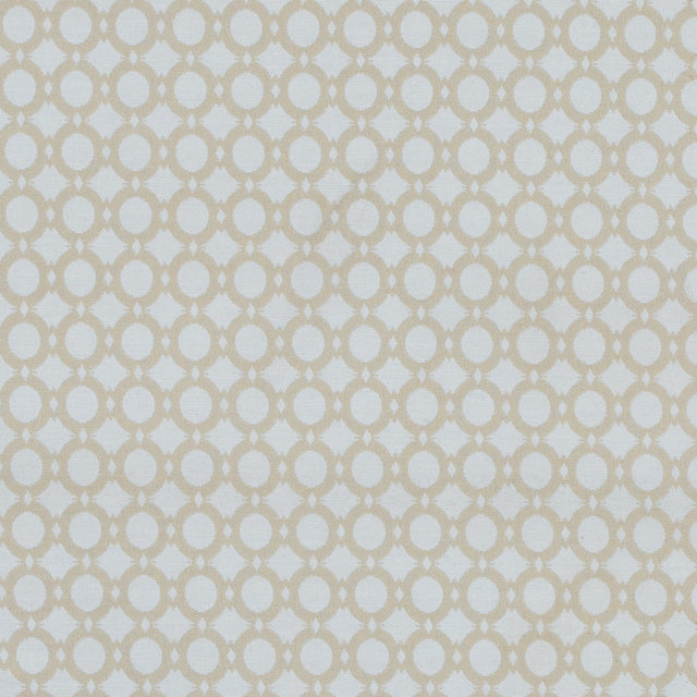 Marzipan and White Geometric Stretch Cotton Jacquard