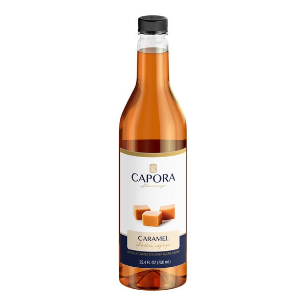 Capora Caramel Flavoring Syrup 750 mL - 6/Case