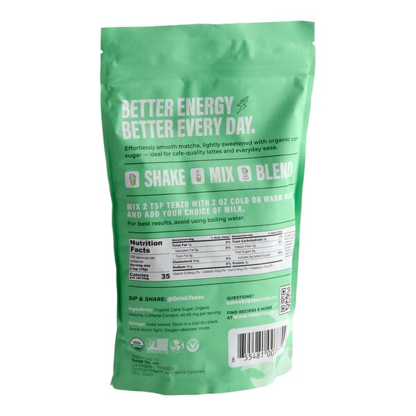 Tenzo Organic Sweetened Matcha Latte Mix 1,000 Gram (35.27 oz.)