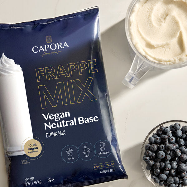 Capora Vegan Neutral Base Frappe Mix 3 lb. - 5/Case