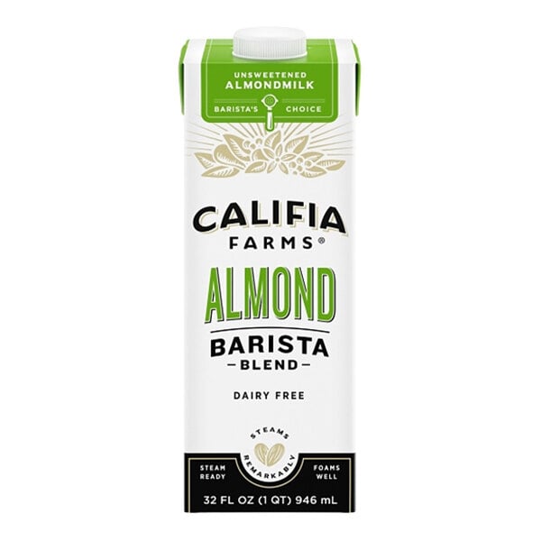 Califia Farms Barista Blend Unsweetened Almond Milk 32 fl. oz. - 6/Case