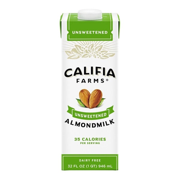 Califia Farms Unsweetened Almond Milk 32 fl. oz. - 6/Case