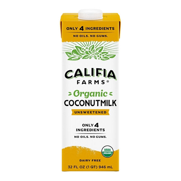 Califia Farms Organic Unsweetened Coconut Milk 32 fl. oz. - 6/Case