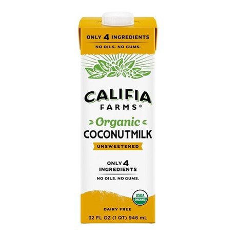 Califia Farms Organic Unsweetened Coconut Milk 32 fl. oz. - 6/Case