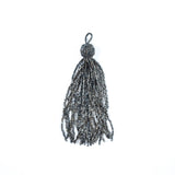 Large Gunmetal Beaded Tassel - 6"
