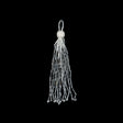 Medium Ivory and Silver Beaded Tassel - 5"