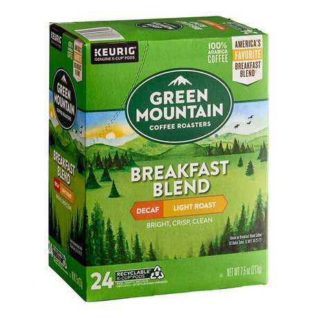 Green Mountain Coffee Roasters Decaf Breakfast Blend Single Serve Keurig® K-Cup® Pods - 96/Case