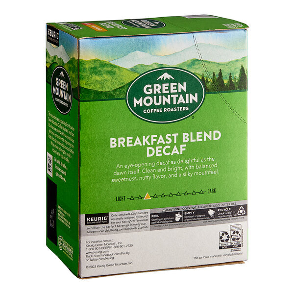 Green Mountain Coffee Roasters Decaf Breakfast Blend Single Serve Keurig® K-Cup® Pods - 96/Case