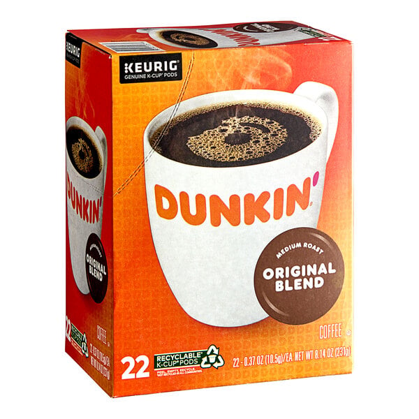 Dunkin' Original Blend Coffee Single Serve Keurig® K-Cup® Pods - 88/Case