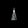 Small Ivory and Silver Beaded Tassel - 3"