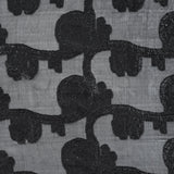 Famous NYC Designer Metallic Black Paisley Embroidered Chiffon