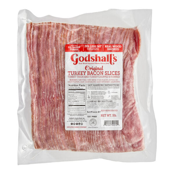 Godshall's Hotel Sliced Turkey Bacon - 160/Case