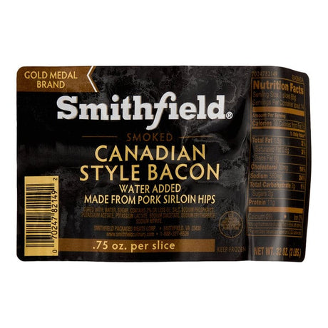 Smithfield 0.75 oz. Fully Cooked Canadian Style Bacon 2 lb. - 6/Case