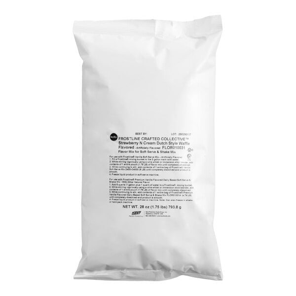 Frostline Crafted Collective Strawberries N Cream Dutch-Style Waffle Flavoring for Soft Serve and Shake Mixes 1.75 lb. - 6/Case