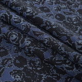 Black and Astral Aura Abstract Roses and Solid Beige Double Faced Stretch Polyester Crepe