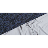 Black and Astral Aura Abstract Roses and Solid Beige Double Faced Stretch Polyester Crepe