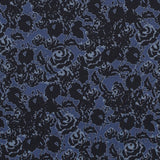 Black and Astral Aura Abstract Roses and Solid Beige Double Faced Stretch Polyester Crepe