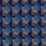Twilight Purple and Niagara Geometric Double Faced Stretch Polyester Crepe