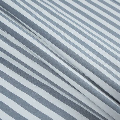 Wild Dove and White Bengal Striped Polyester Twill with Give