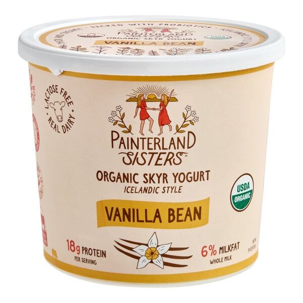 Painterland Sisters Vanilla Bean Organic Skyr Yogurt 24 oz. - 6/Case