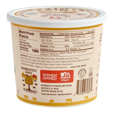 Painterland Sisters Vanilla Bean Organic Skyr Yogurt 24 oz. - 6/Case