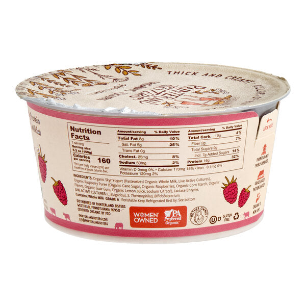 Painterland Sisters Wilder Raspberry Organic Skyr Yogurt Cup 5.3 oz. - 12/Case