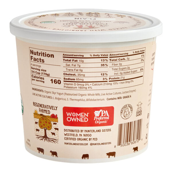 Painterland Sisters Plain Organic Skyr Yogurt 24 oz. - 6/Case