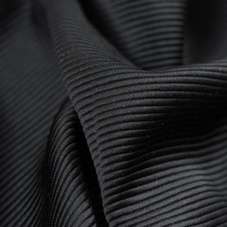Black Luminous Polyester Ottoman