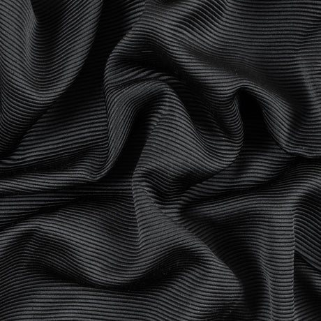 Black Luminous Polyester Ottoman