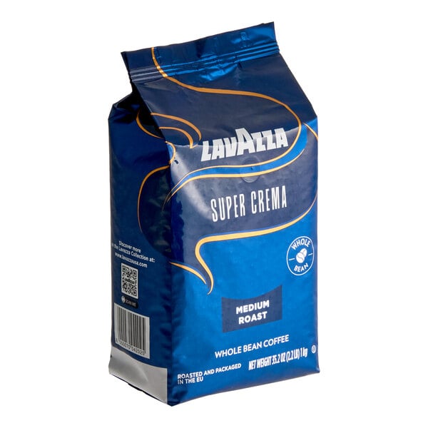 Lavazza Super Crema Whole Bean Espresso 2.2 lb. - 6/Case