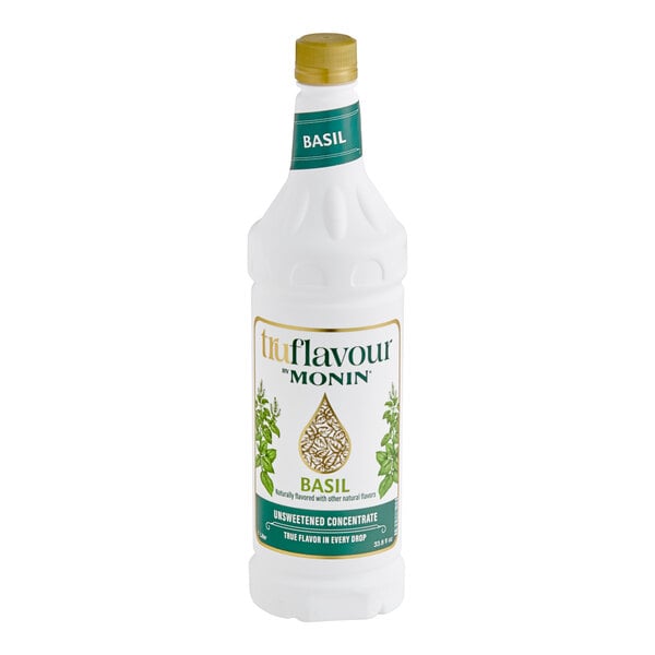 TruFlavour by Monin Unsweetened Basil Culinary Flavor Concentrate 1 Liter - 4/Case