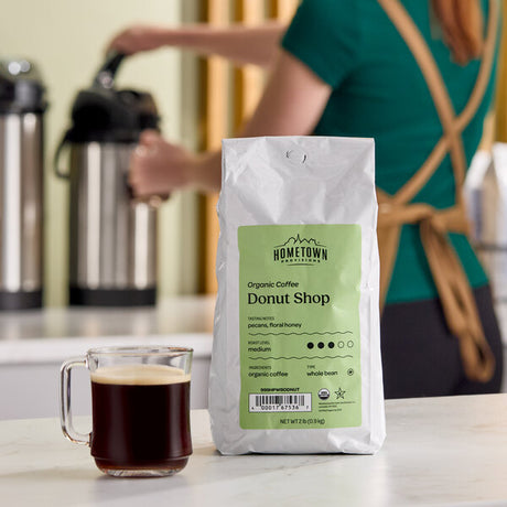 Hometown Provisions Organic Donut Shop Whole Bean Coffee 2 lb. - 5/Case
