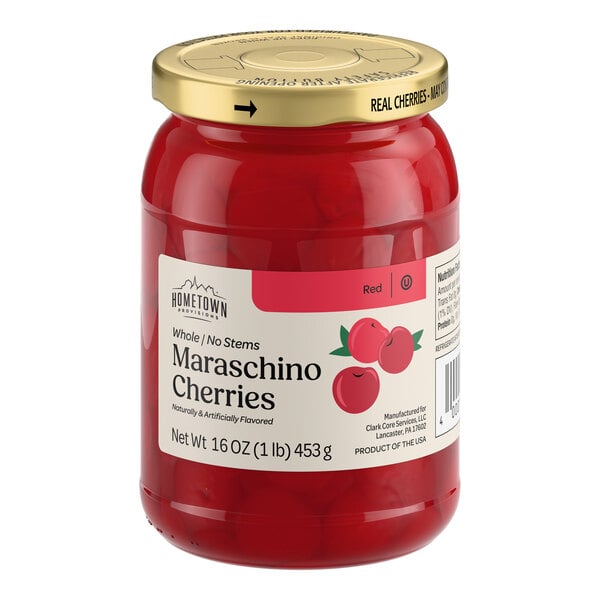 Hometown Provisions Maraschino Cherries without Stems 16 oz. - 12/Case