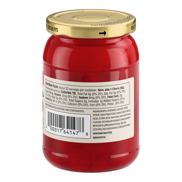 Hometown Provisions Maraschino Cherries with Stems 16 oz. - 12/Case