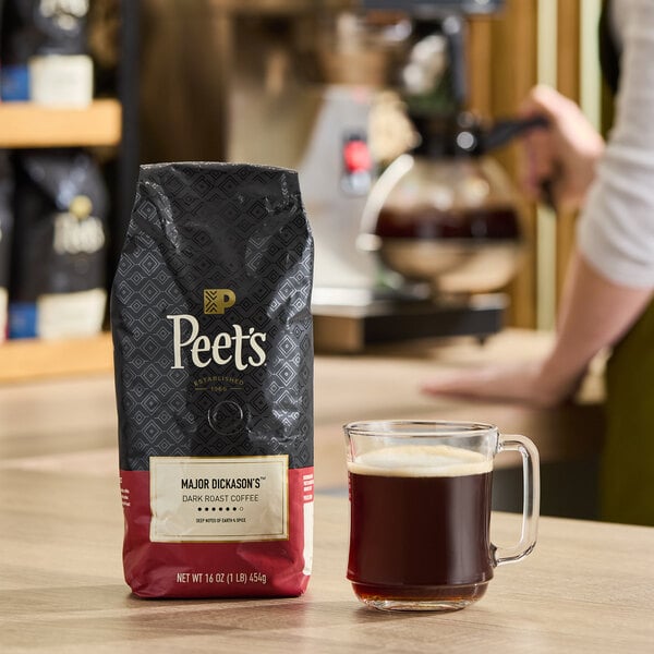 Peet's Coffee Major Dickason's Blend Whole Bean Coffee 1 lb. - 20/Case