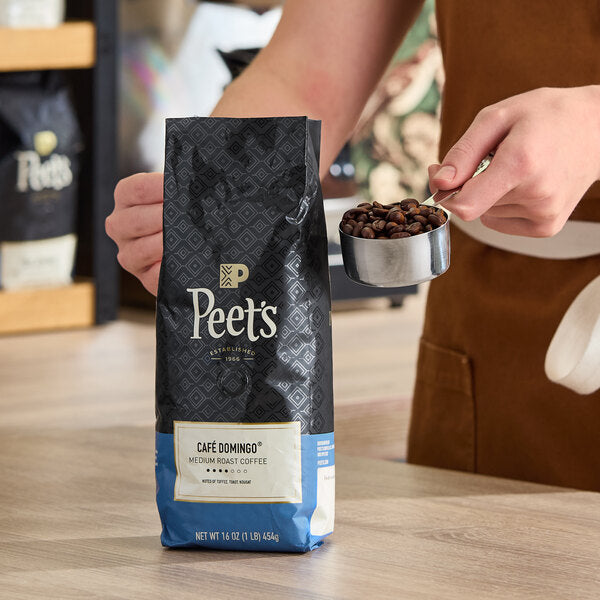 Peet's Coffee Cafe Domingo Whole Bean Coffee 1 lb. - 20/Case