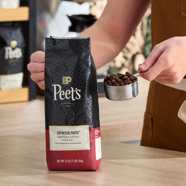 Peet's Coffee Forte Whole Bean Espresso 1 lb. - 20/Case