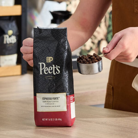 Peet's Coffee Forte Whole Bean Espresso 1 lb. - 20/Case