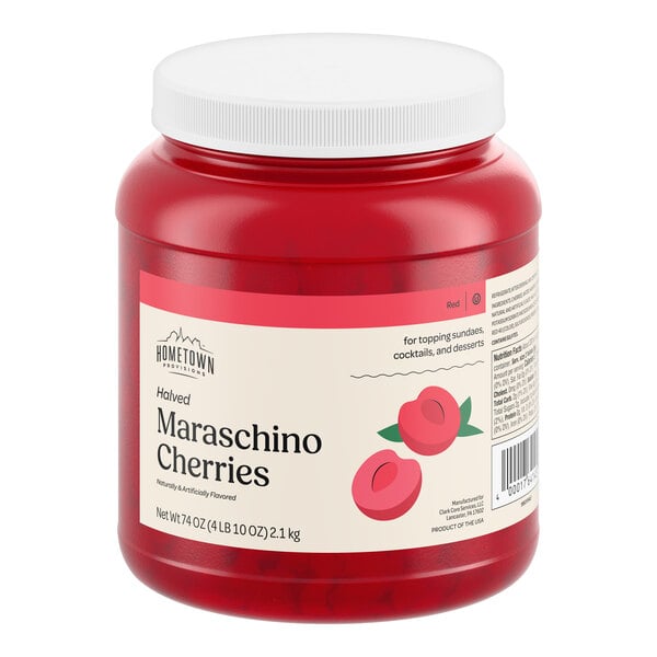 Hometown Provisions Maraschino Cherry Halves 74 oz. - 6/Case