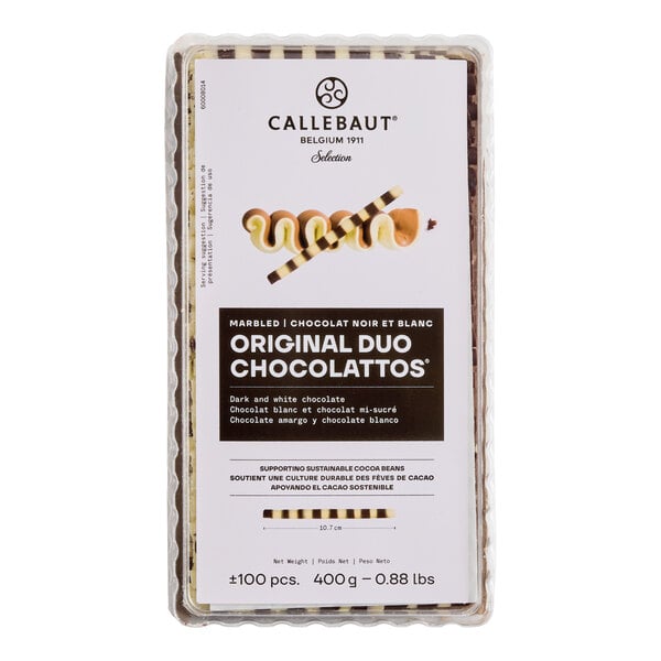 Callebaut Dark and Ivory Duo Chocolattos 0.8 lb. - 1,200/Case