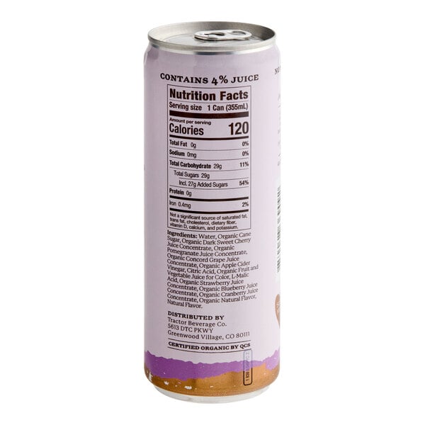 Tractor Beverage Co. Organic Farmer's Punch Beverage 12 fl. oz. Can - 12/Case