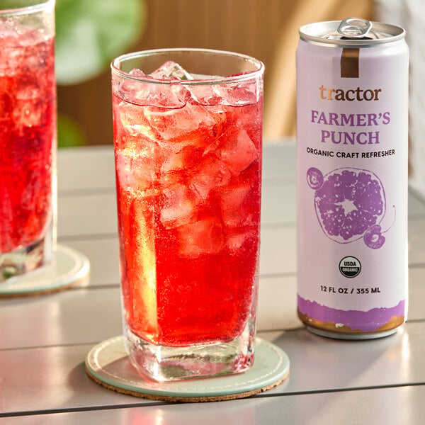 Tractor Beverage Co. Organic Farmer's Punch Beverage 12 fl. oz. Can - 12/Case
