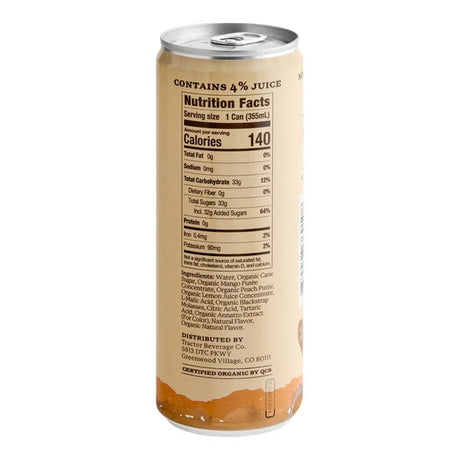 Tractor Beverage Co. Organic Mango Peach Beverage 12 fl. oz. Can - 12/Case