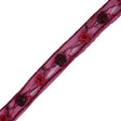 Red Embroidered Organza Trim - 1.25"