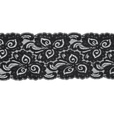 Black Floral Lace Trim - 5"