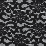 Black Stretch Floral Lace - 6.5"